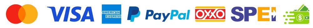Métodos de pago BCE - Oxxo, PayPal, SPEI, VISA, MASTER CARD, AMERICAN EXPRESS